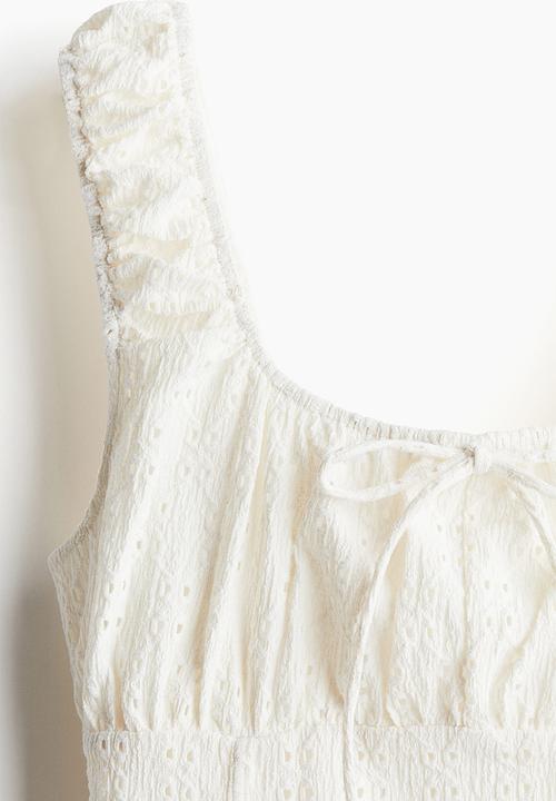 H&M - Corset-style jersey mini dress - cream