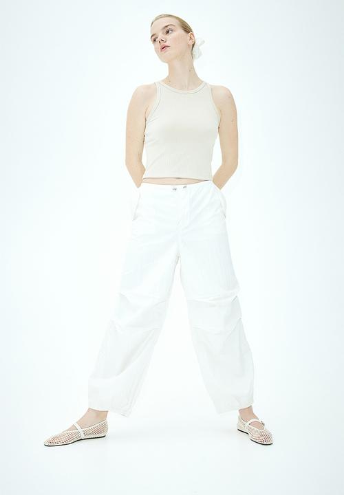 H&M - Ribbed vest top - light beige