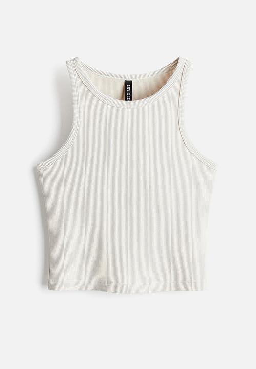 H&M - Ribbed vest top - light beige