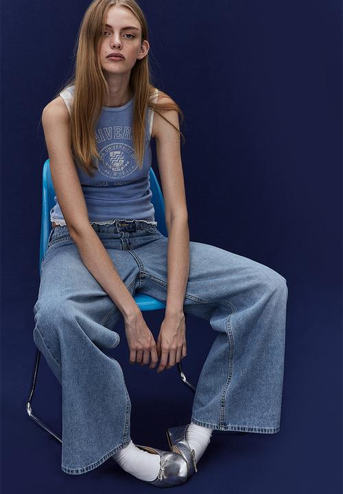 H&M - Ribbed vest top - blue university