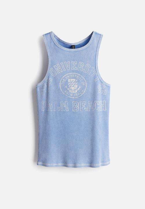 H&M - Ribbed vest top - blue university