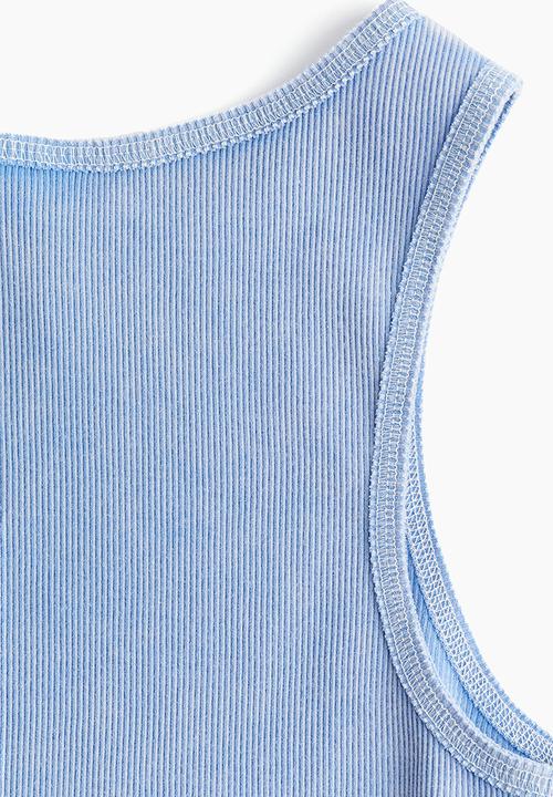 H&M - Ribbed vest top - blue university