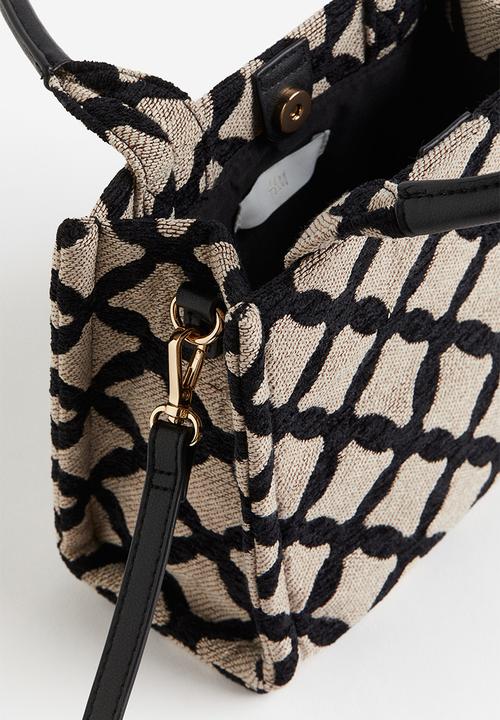 H&M - Mini crossbody bag - beige & black patterned