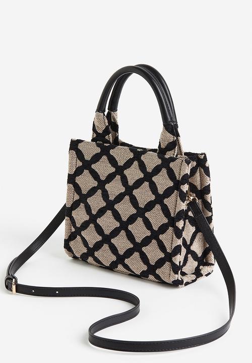 H&M - Mini crossbody bag - beige & black patterned