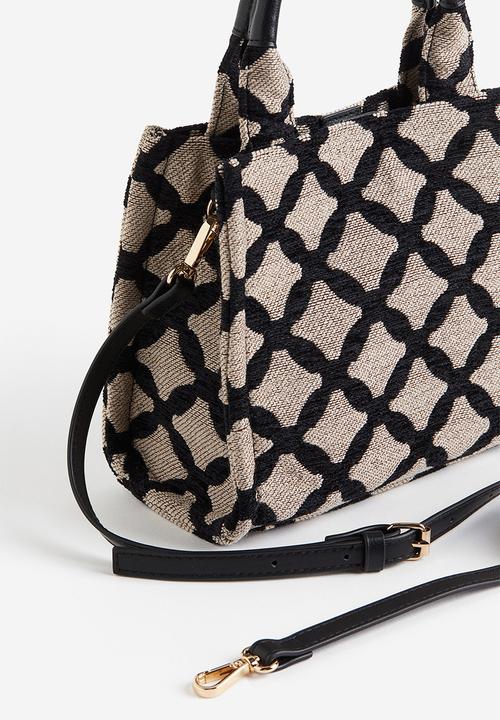 H&M - Mini crossbody bag - beige & black patterned