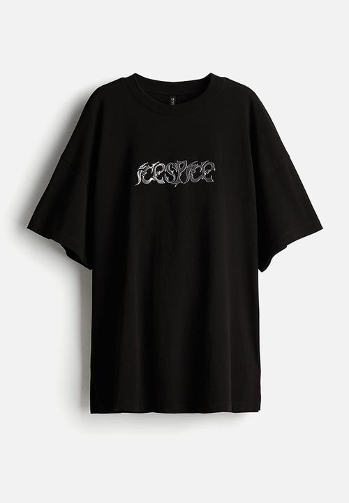 H&M - Oversized printed T-shirt - black ice spice