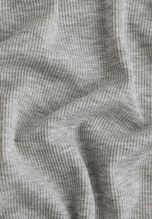 H&M - Fitted T-shirt - light grey marl