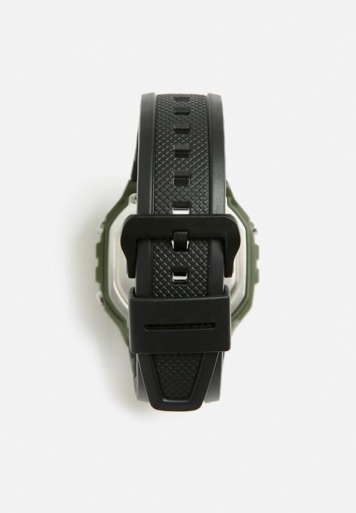 Casio - Digital green case watch - black & green