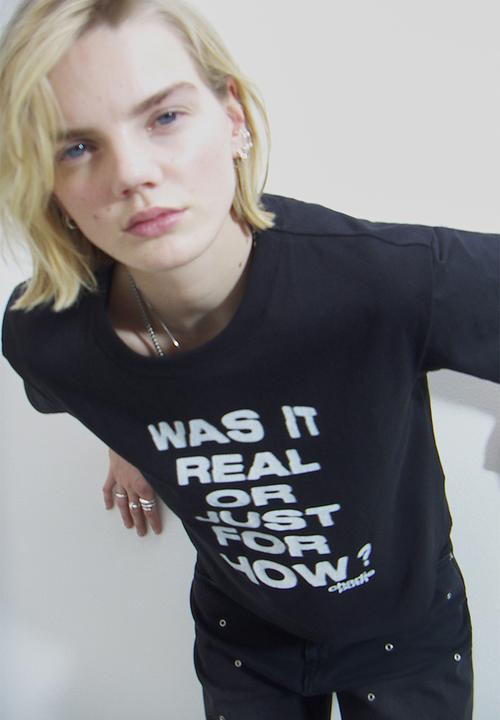 H&M - Printed T-shirt - black