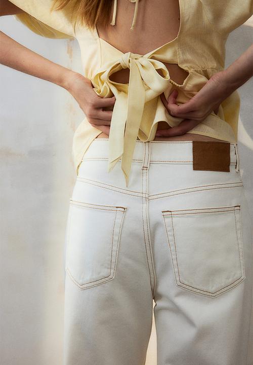 H&M - Wide high jeans - cream
