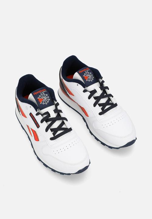 Reebok - Cl Leather Step N Flash Elastic Lace - White/Vectornavy/Pumporange