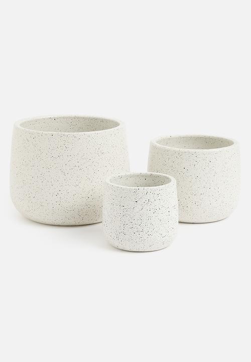 H&S - Roma planters set of 3 - Cream