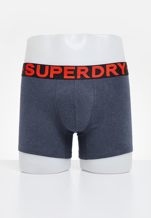 Superdry. - Boxer Double Pack - Dark Indigo Blue Marl