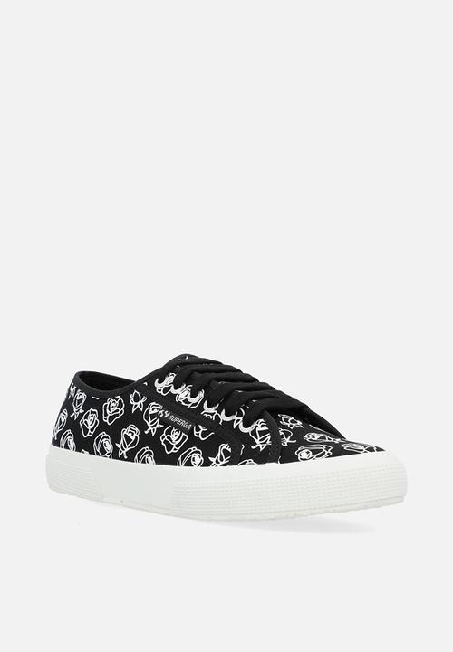 SUPERGA - 2750 Rose Print -  A6U Black White Rose