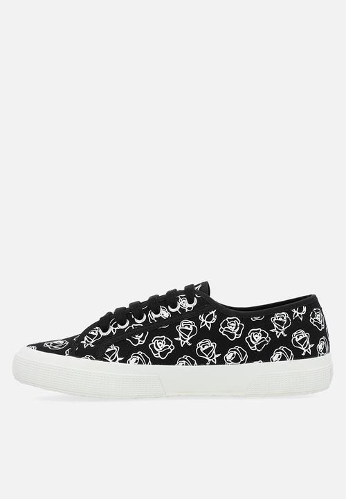 SUPERGA - 2750 Rose Print -  A6U Black White Rose