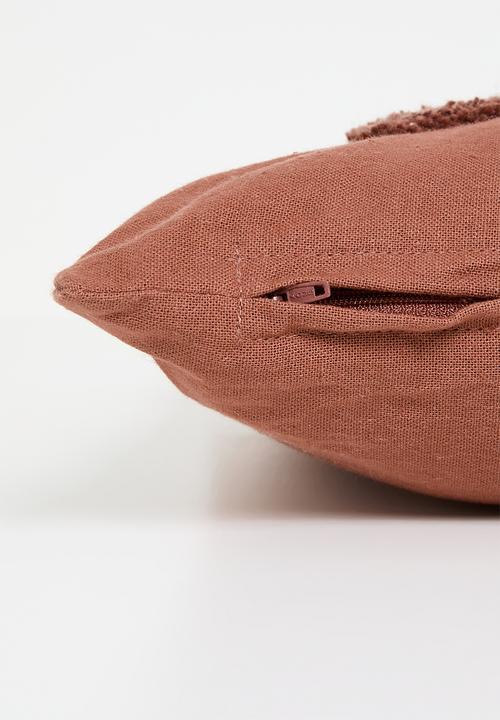 H&S - Flora tufted cushion - Teracotta