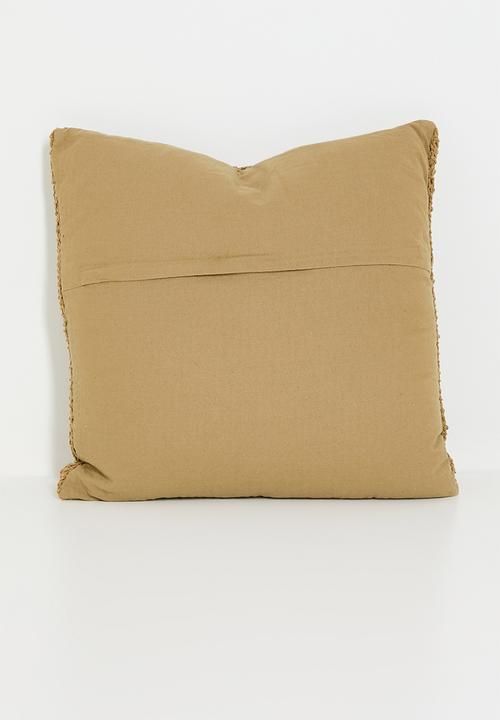H&S - Cotton knitted cushions with inner - Tan