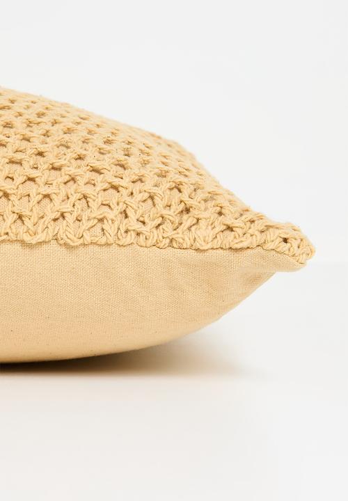 H&S - Cotton knitted cushions with inner - Beige