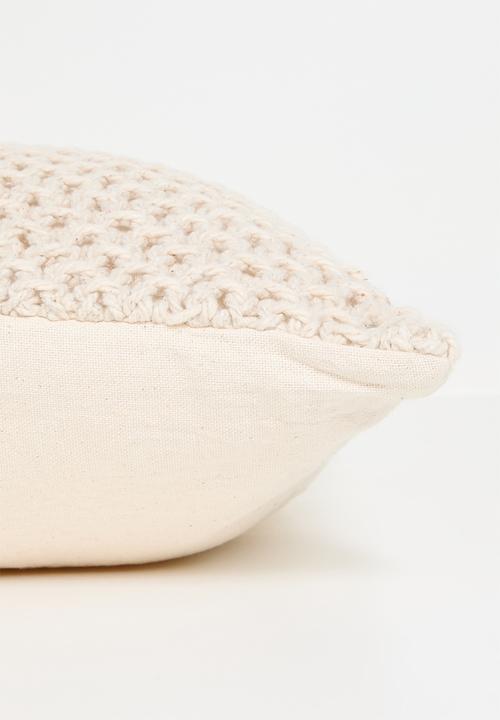 H&S - Cotton knitted cushions with inner - Sand