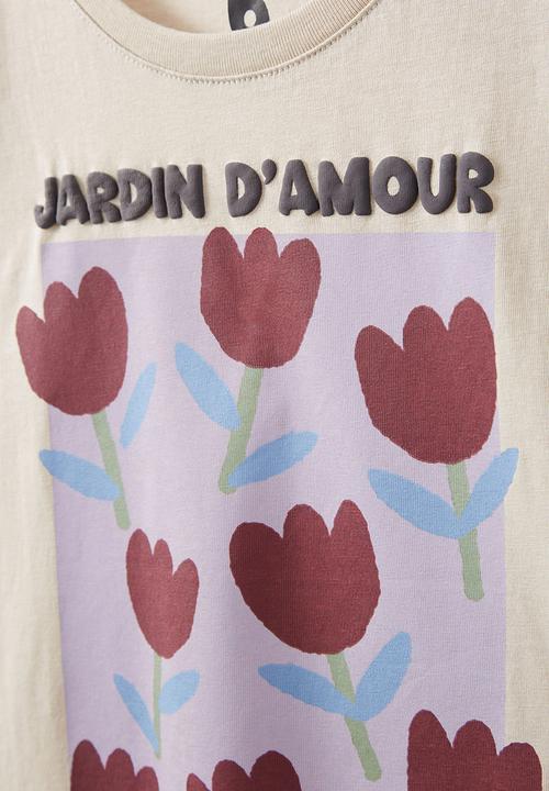 Cotton On - Poppy short sleeve print tee - rainy day/jardin tulip
