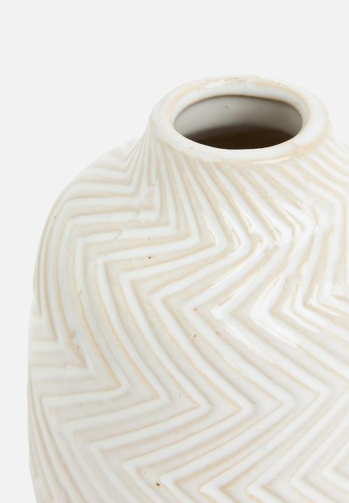 H&S - Textured bud vase set of 3 - creme