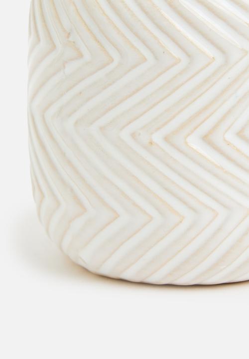H&S - Textured bud vase set of 3 - creme