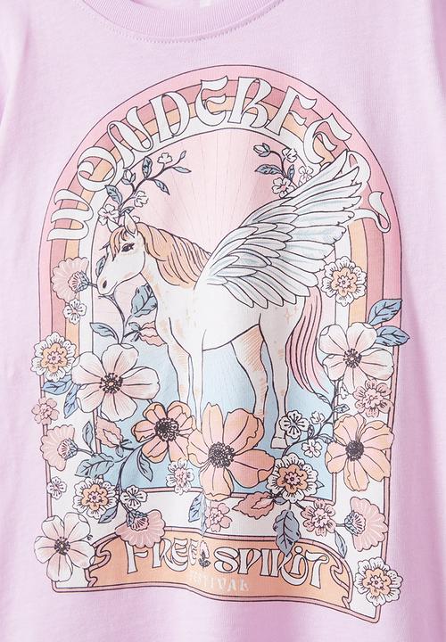 Cotton On - Poppy short sleeve print tee - pale violet/free spirit