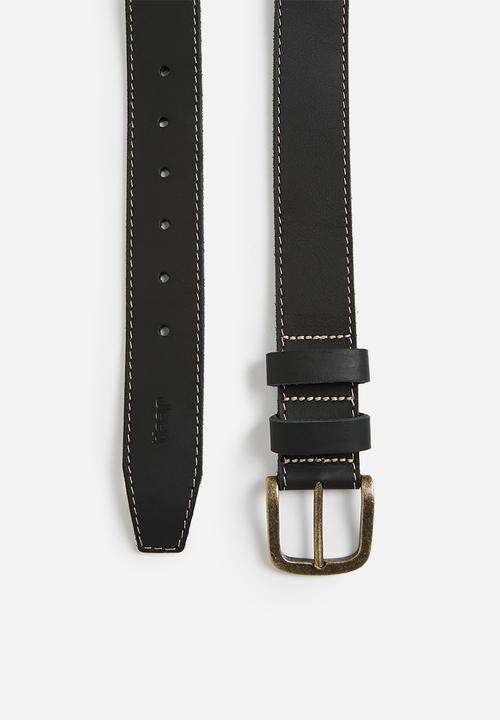 JEEP - Leather Stitch Belt - Black-Jeep