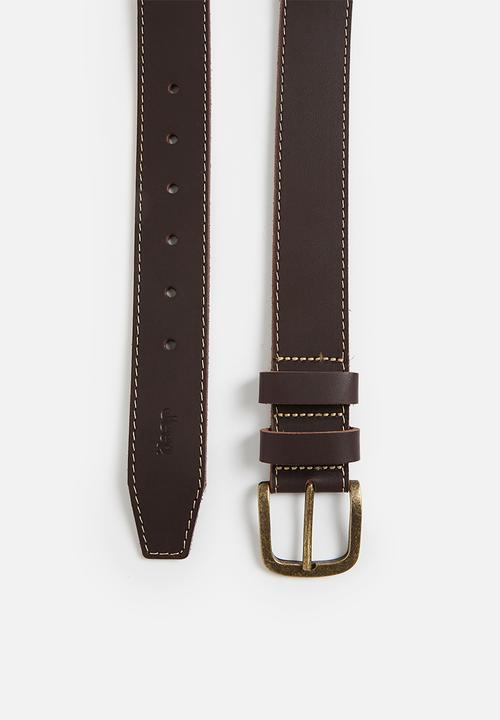 JEEP - Leather Stitch Belt - Brown-Jeep