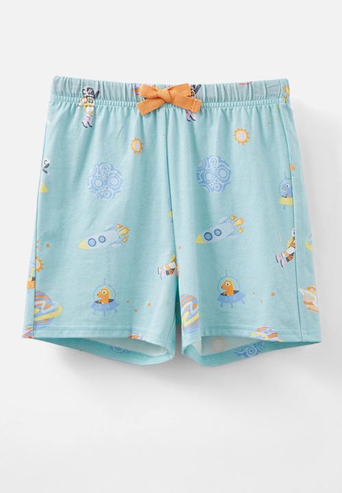 Cotton On - Jordan short sleeve pyjama set - barber blue/dino space glow