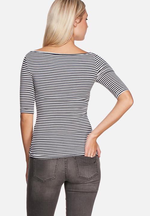 Y.A.S - Base Stripe Boatneck Top