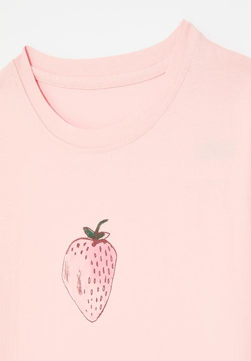 Pop Candy - Strawberry print tee - pink