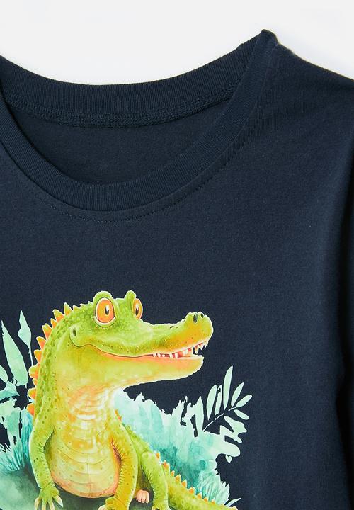 Pop Candy - Printed crew neck tee - navy blue
