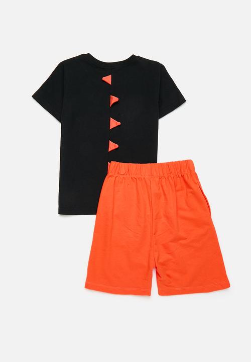 Pop Candy - Dino print & short set - black & orange