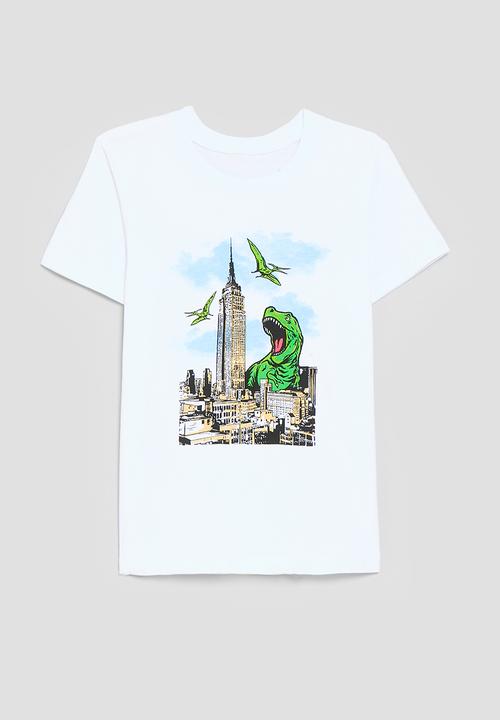 Pop Candy - Dino print tee - white