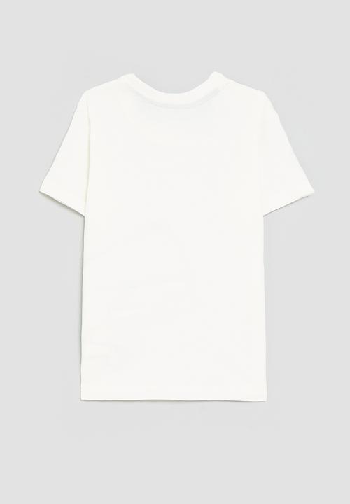 Pop Candy - Dino print crew neck tee - white & grey