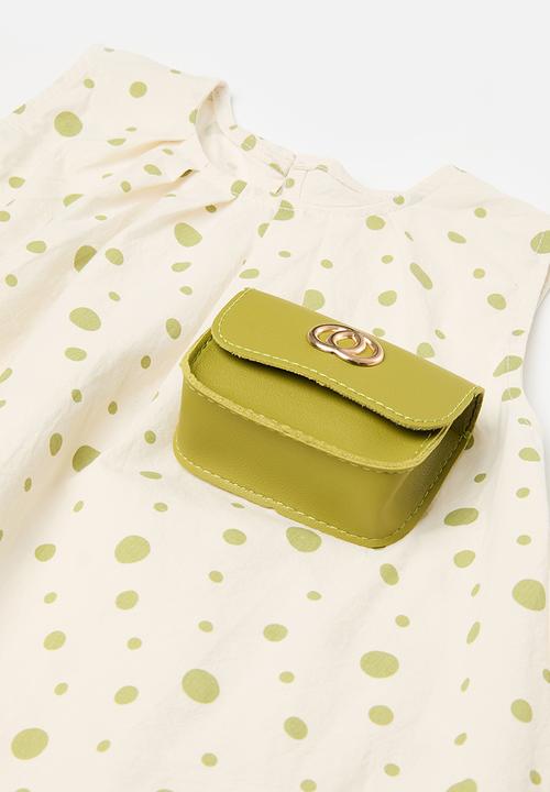 Pop Candy - Printed dress - ecru & green