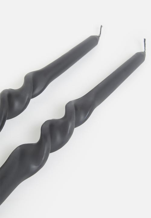 H&S - Twisted Candle Set - Black