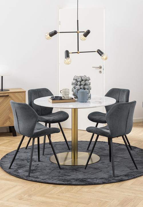 Sixth Floor - Corby dining table - gold & white 