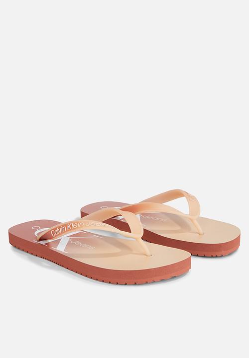 Calvin Klein - Beach perlized flip flop - cedar wood/peach dream