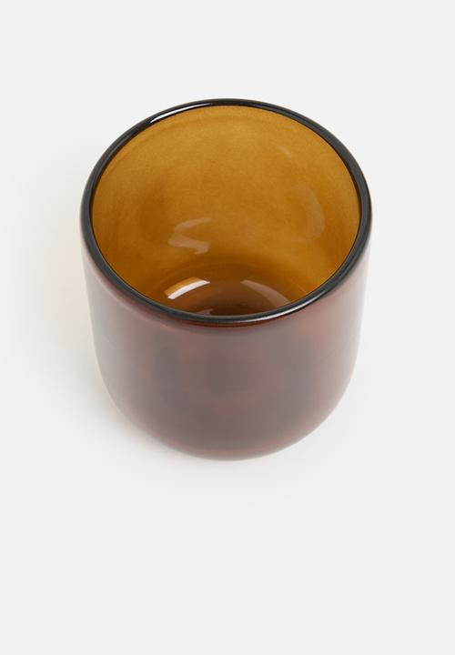 H&S - Blown glass tealight holder set of 3 - amber