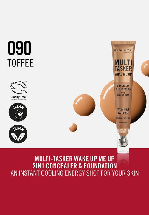 Rimmel - Multi-Tasker Wake Me Up Concealer & Foundation - Toffee