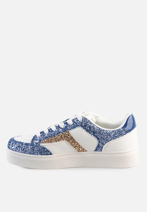 SISSY BOY - Glitter outline sneaker - blue/white