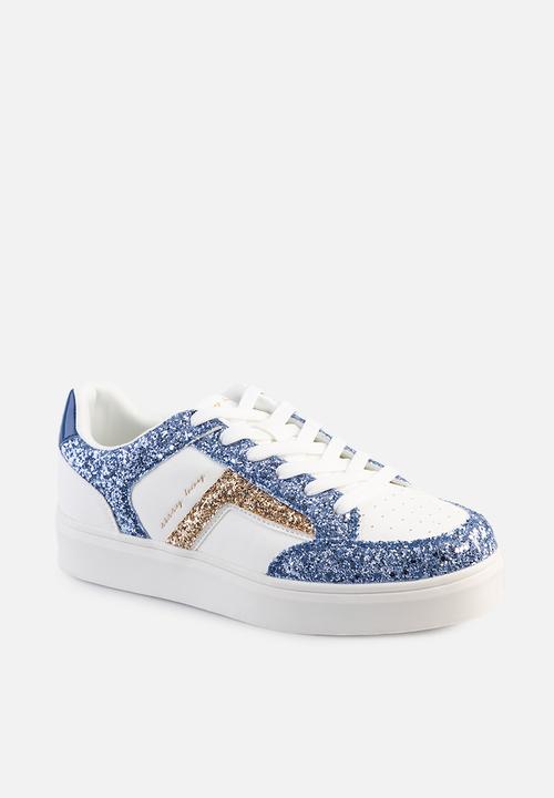 SISSY BOY - Glitter outline sneaker - blue/white
