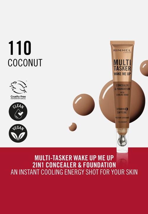 Rimmel - Multi-Tasker Wake Me Up Concealer & Foundation - Warm Coconut