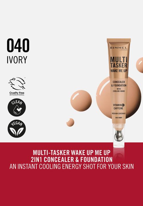 Rimmel - Multi-Tasker Wake Me Up Concealer & Foundation - Ivory