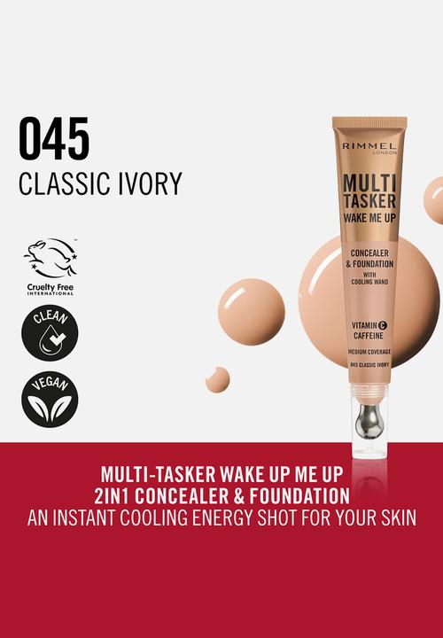 Rimmel - Multi-Tasker Wake Me Up Concealer & Foundation - Classic Ivory