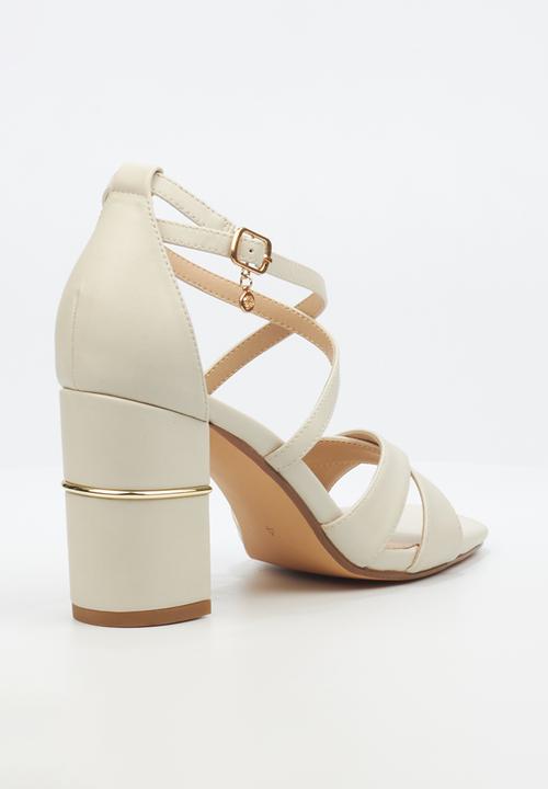 Miss Black - Café 1 block heel - bone