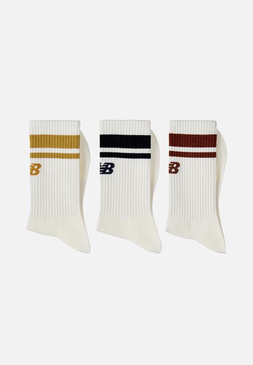 New Balance  - Sports Essentials Midcalf Sock 3 Pack - Sea Salt