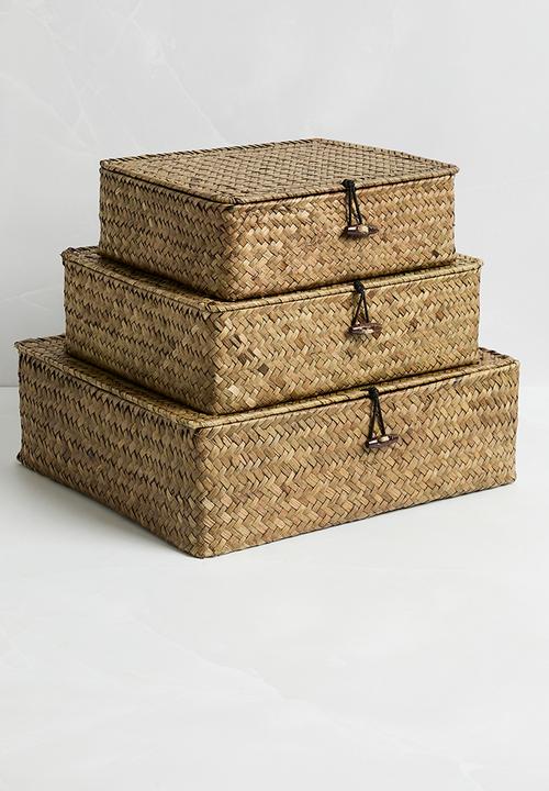 Sixth Floor - Seagrass keepsake box - brown